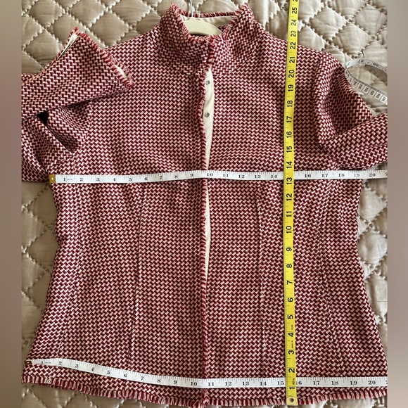 ARMANI {12} Jacket Cropped Dark Red Cream Fringe - Picture 14 of 14